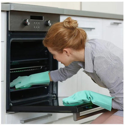 Pink Silicone Cleaning Gloves