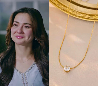 Gold Zircon Pendant